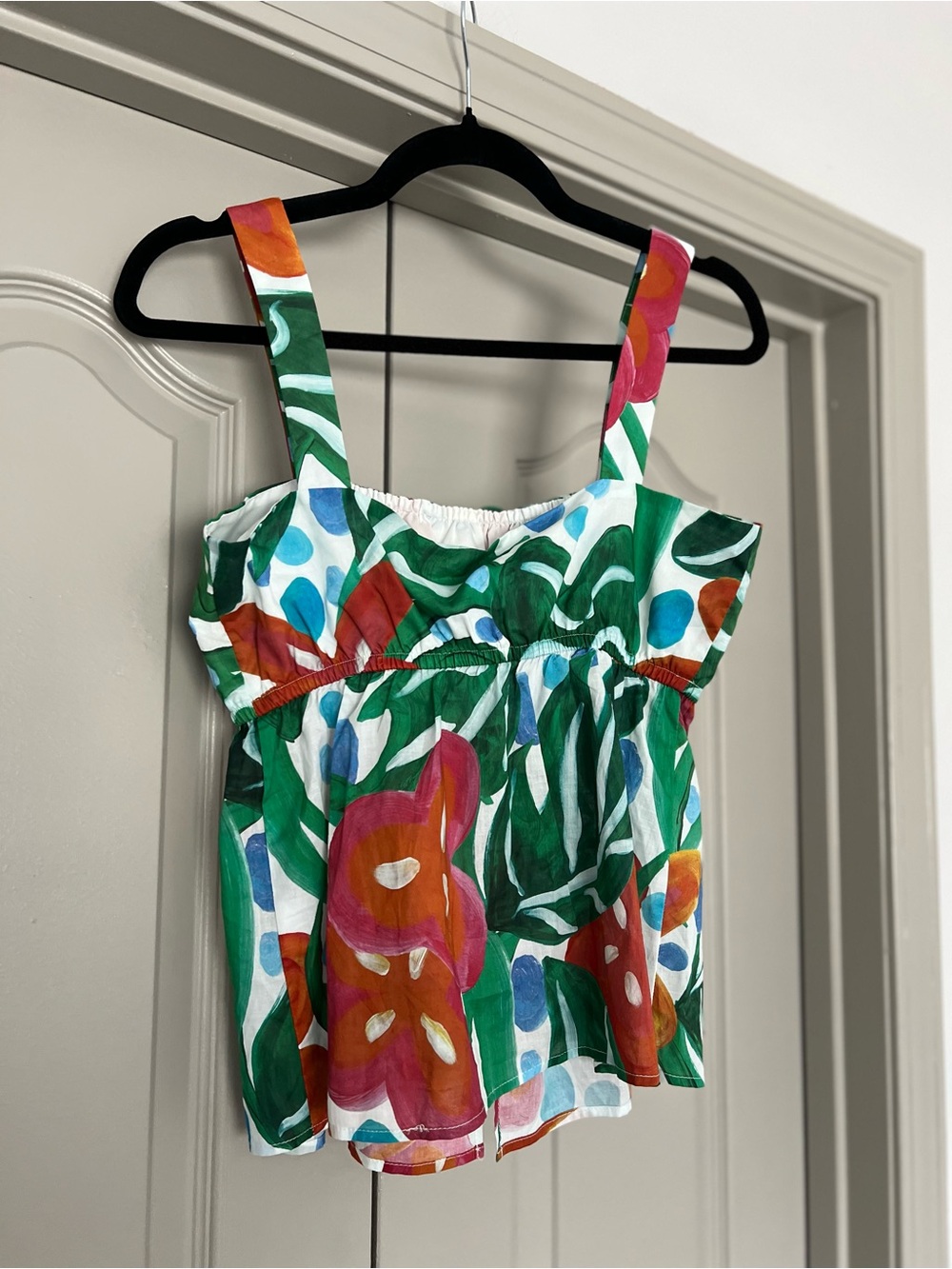NWT Petal & Pup Livvy Tropical Print Cotton Tie Front Babydoll Tank Top M - Picture 4 of 6